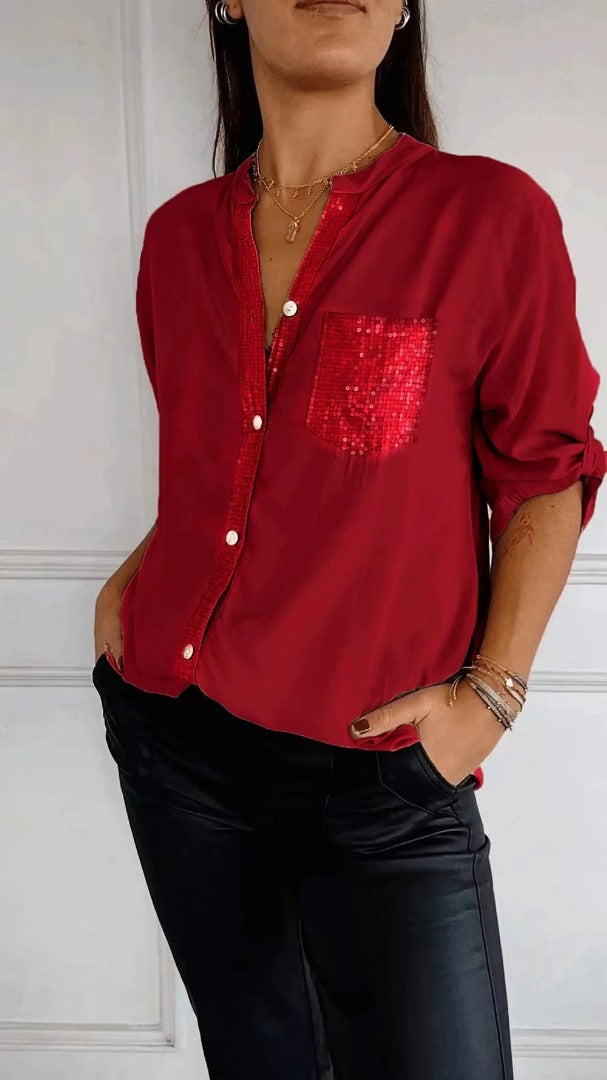 Leire - Camisa con lentejuelas