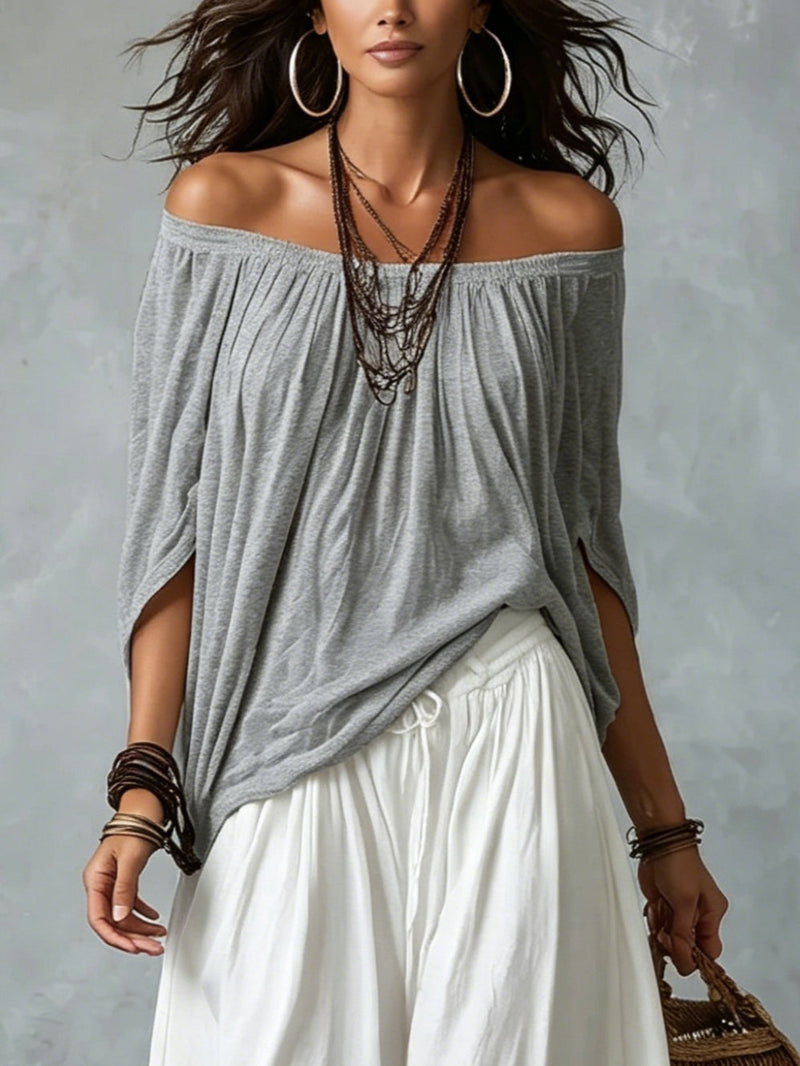 Luna | An off-the-shoulder top and flowing trousers