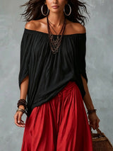 Luna | An off-the-shoulder top and flowing trousers