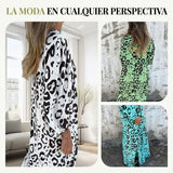 Amanda - Vestido Safari Chic con estampado de leopardo