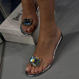 CAMILA FASHIONS | WOMEN’S CLEAR SANDALS WITH A GEMSTONE