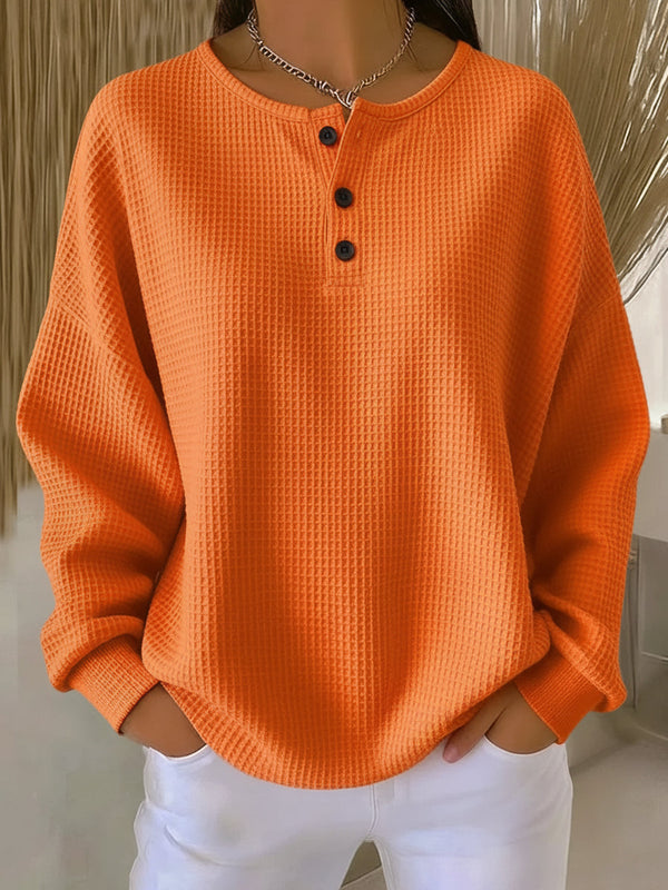 Milagros | Felpa Henley in Waffle