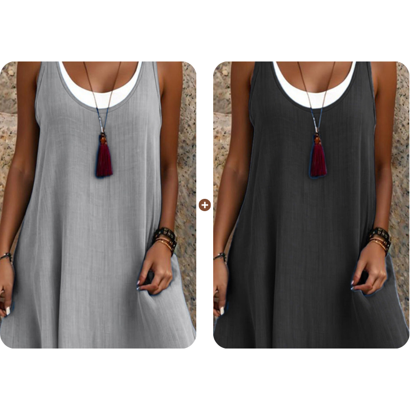 Victoria | Vestido veraniego sin tirantes con efecto superpuesto