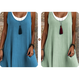 Victoria | Vestido veraniego sin tirantes con efecto superpuesto