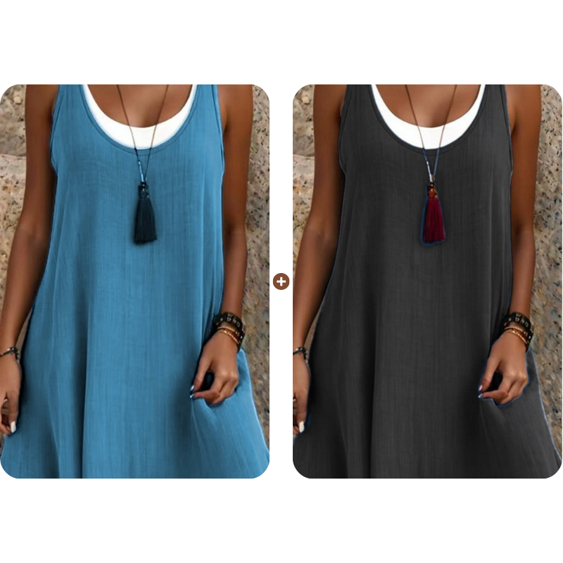 Victoria | Vestido veraniego sin tirantes con efecto superpuesto