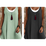 Victoria | Vestido veraniego sin tirantes con efecto superpuesto
