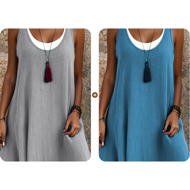 Victoria | Vestido veraniego sin tirantes con efecto superpuesto