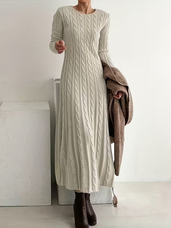 Jimena - Vestido largo de punto trenzado elegante
