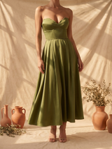 Liora | Abito Midi Elegante Senza Spalline