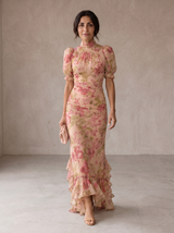 Rosario | Abito Lungo Floreale in Chiffon