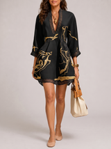 Divine | Tailored Dress with Marble Print