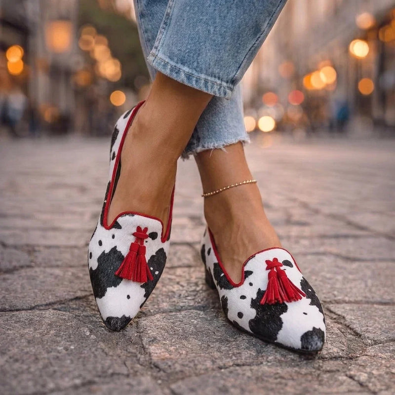 Dalia | Mocassini con Nappine e Stampa Animalier