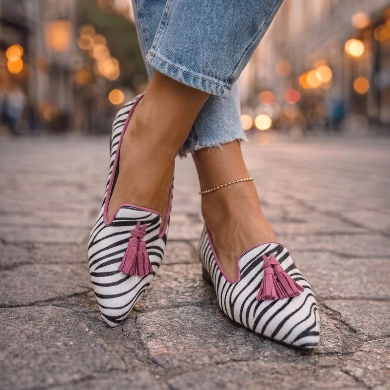 Dalia | Mocassini con Nappine e Stampa Animalier