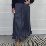 Claudia - Vestido maxi con jersey y falda plisada