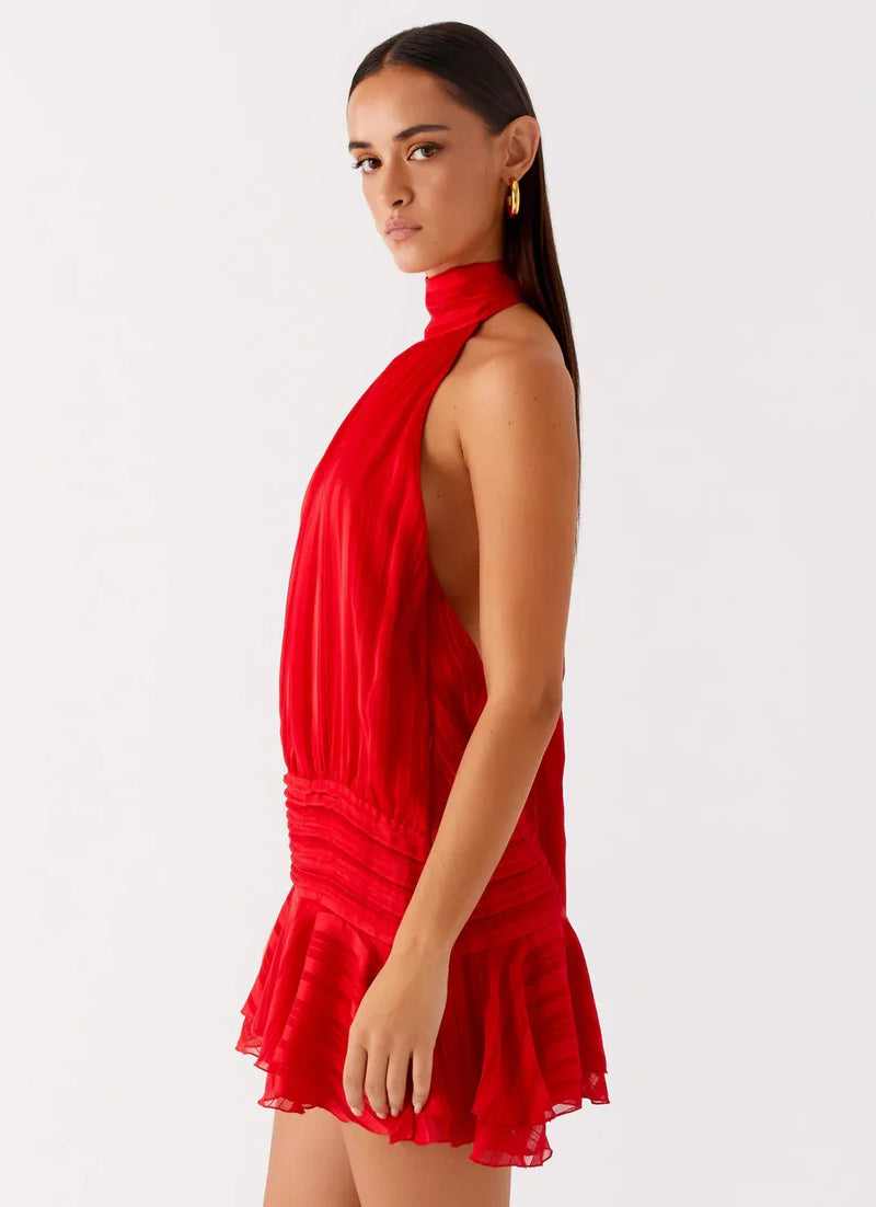 Elia - Mini vestido casual con escote halter
