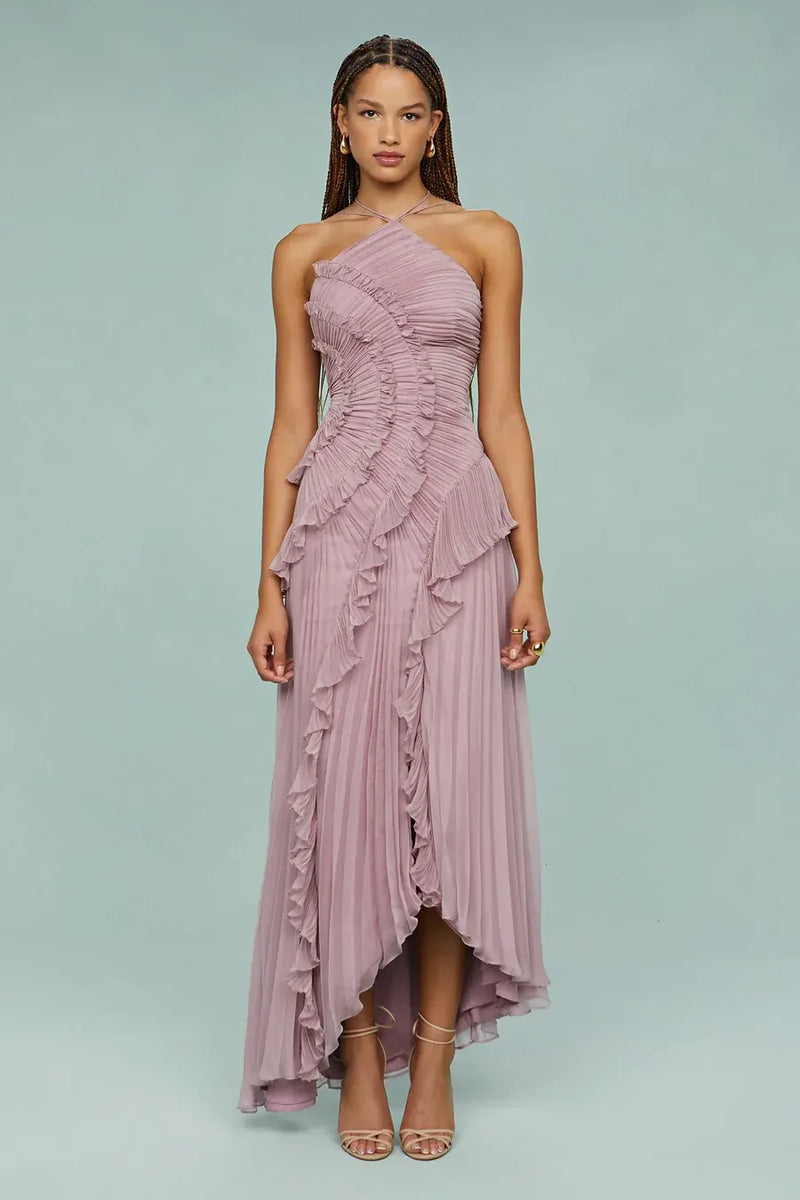 Isadora - Vestido largo cruzado con estampado romántico