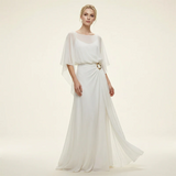 Iria - Conjunto elegante con mangas capa y pantalón fluido
