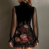 Lucía - Minivestido floral con mangas transparentes