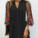 Camille | Abito Elegante con Maniche Floreali