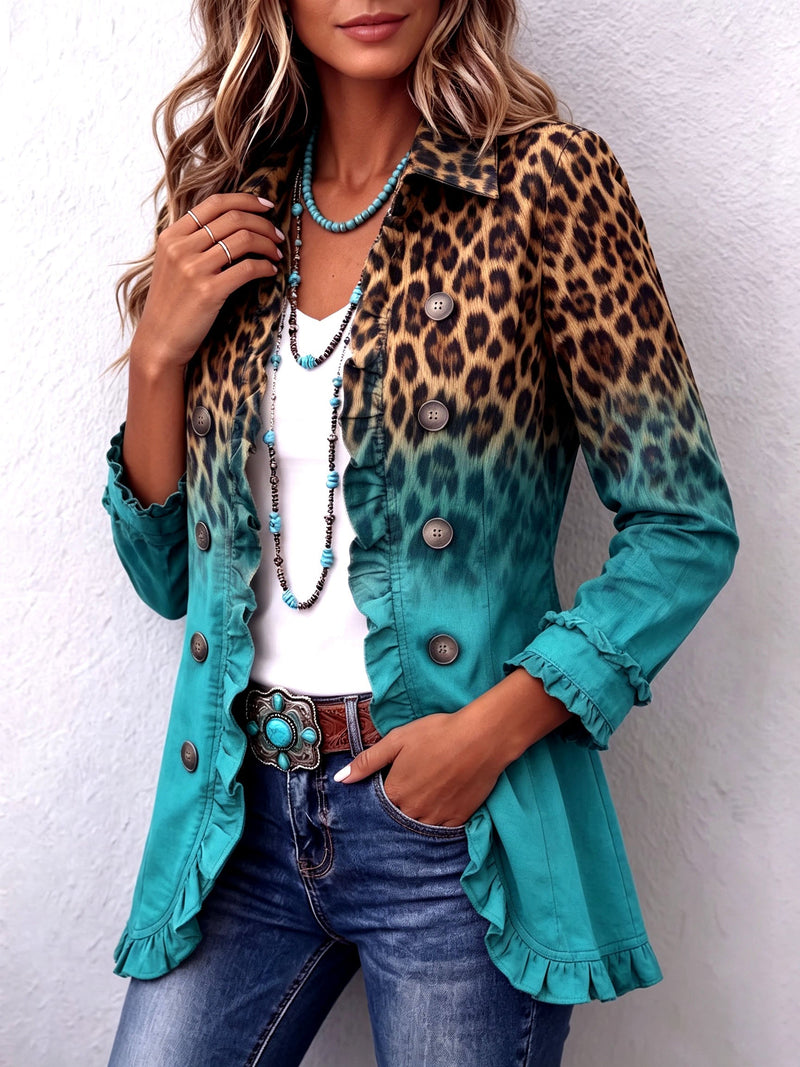 Mercedes | Blazer Leopardato Ombré con Rouches