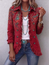 Inmaculada | Giacca con Rouches e Stampa Paisley