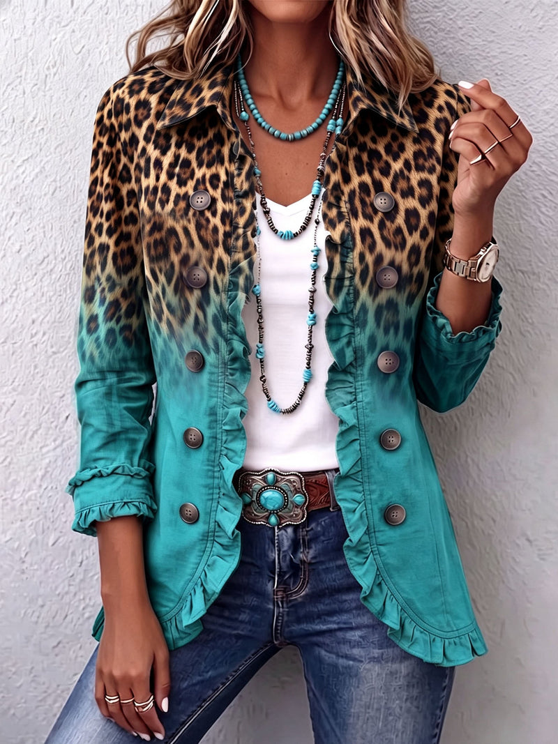 Mercedes | Blazer Leopardato Ombré con Rouches