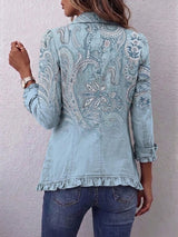Remedios | Giacca Vintage con Rouches e Stampa Paisley