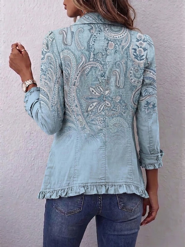 Remedios | Giacca Vintage con Rouches e Stampa Paisley