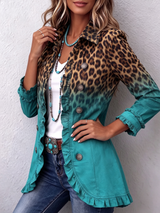 Mercedes | Blazer Leopardato Ombré con Rouches