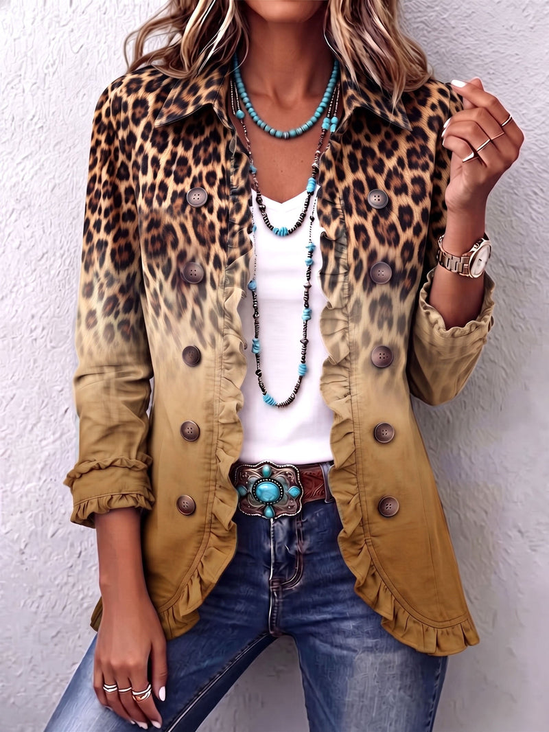 Mercedes | Blazer Leopardato Ombré con Rouches