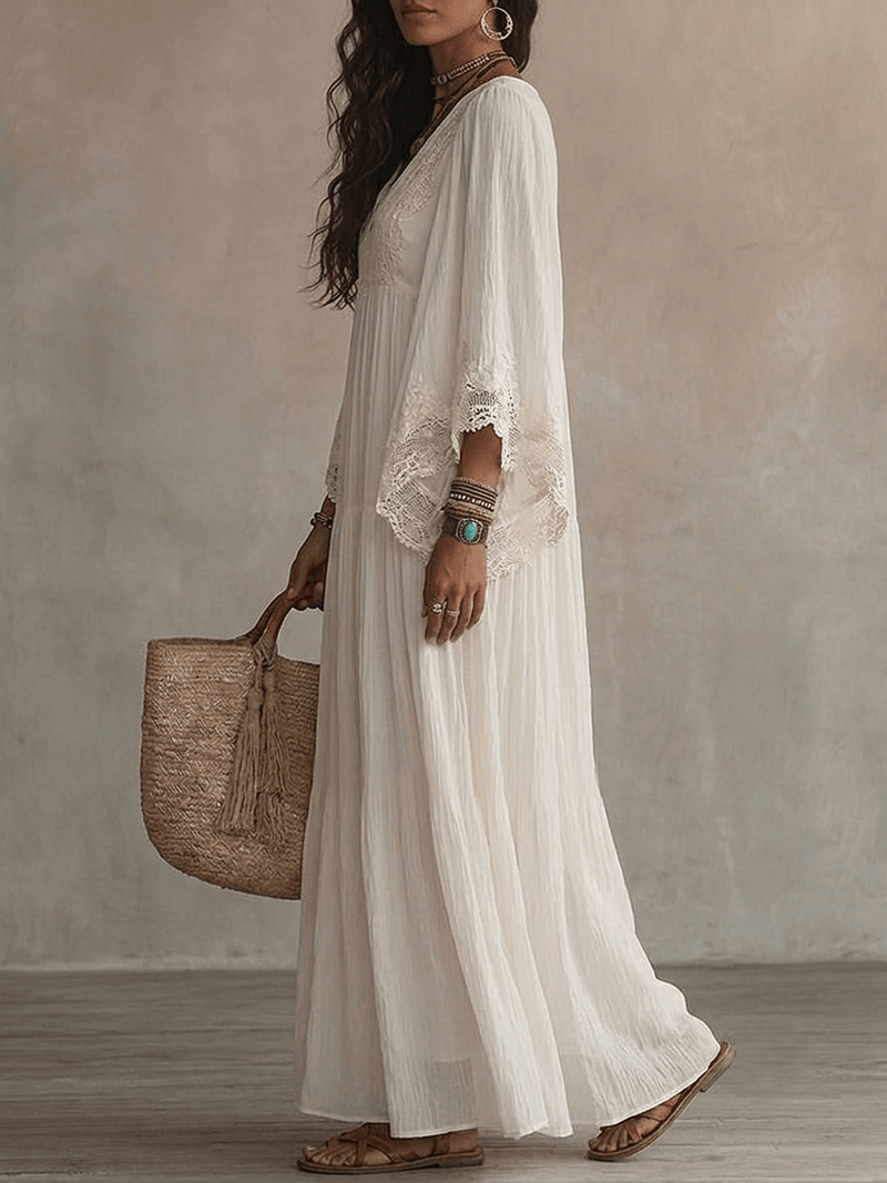 Anna – White Pearl Dress