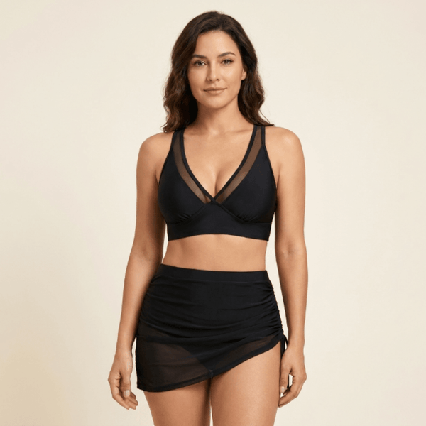 Sara - Bikini con falda de cintura alta y efecto moldeador