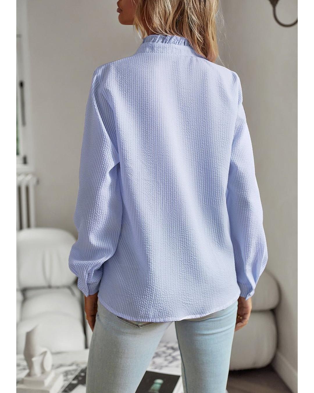 Diana - Elegante blusa de manga larga con volantes - Camila Fashions