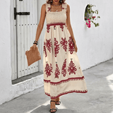 Alba | Vestido maxi bohemio con escote cuadrado