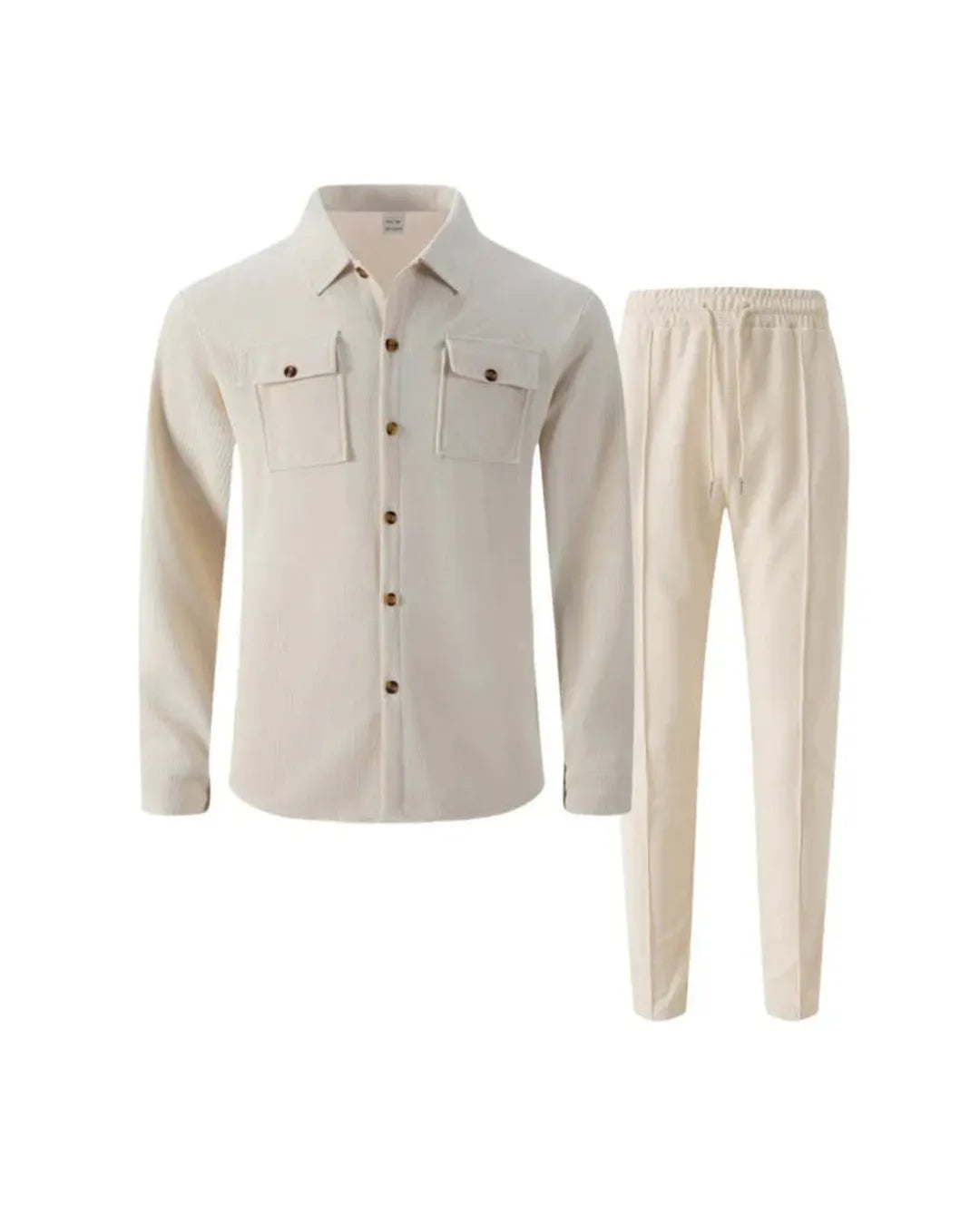 Iván – Conjunto de chaqueta abotonada y pantalón waffle - Camila Fashions