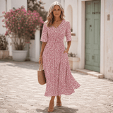 Francesca | Elegant Midi Dress with Tummy Concealing Design