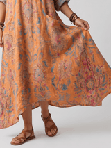 Remi | Notch Neck Printed Oversized Pocket Midi Dress