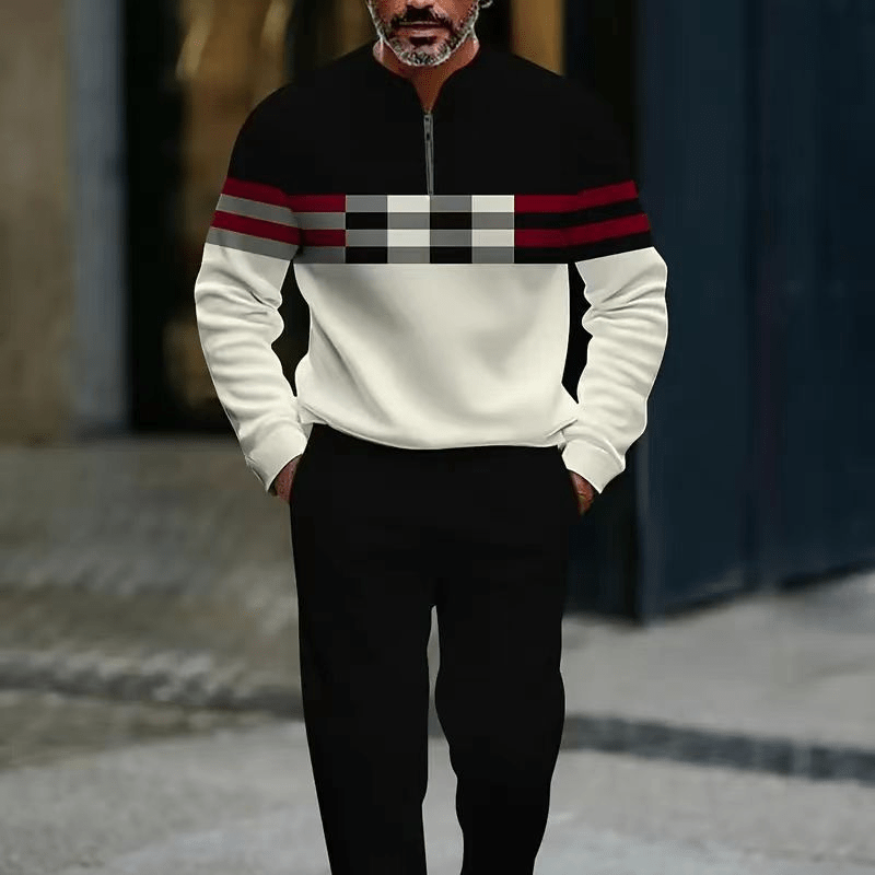 Lucas - Conjunto masculino casual de jersey estampado y pantalón de Valerina Milano