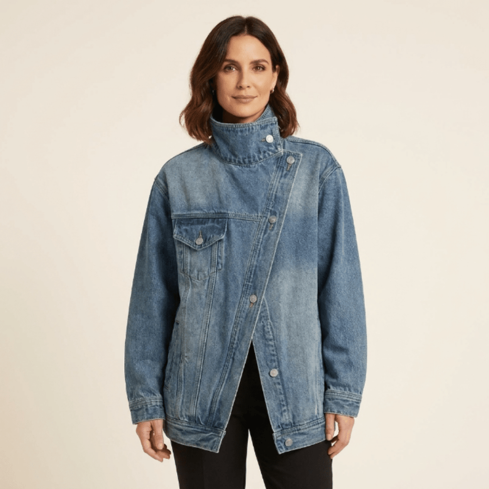 Cleo - Chaqueta asimétrica urbana con botones