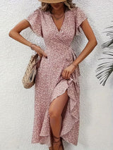 Marta | Vestido floral cruzado con escote en V