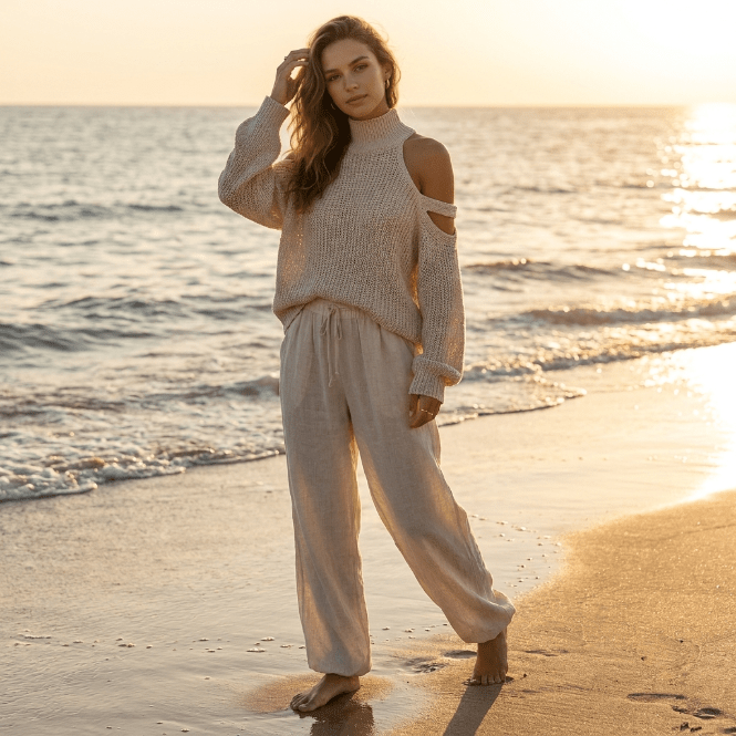 Camila | Conjunto moderno de punto y pantalón fluido