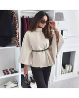 Lea | Elegant Belted Jacket with Butterfly Sleeves - Camila Fashions