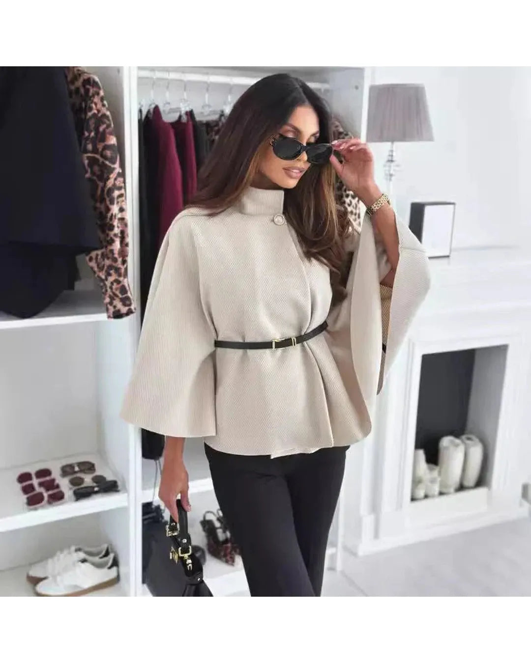 Lea | Chaqueta elegante con cinturón y diseño de mariposa - Camila Fashions