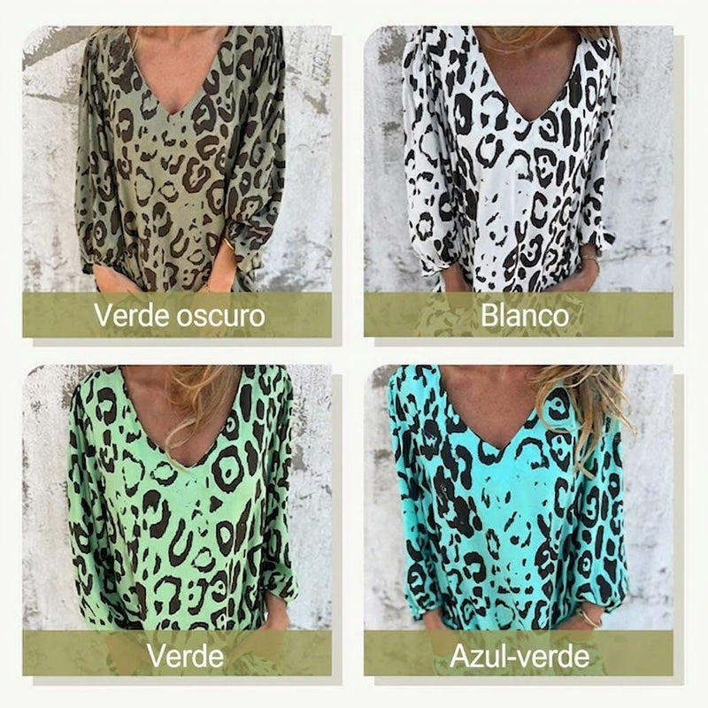Amanda - Vestido Safari Chic con estampado de leopardo