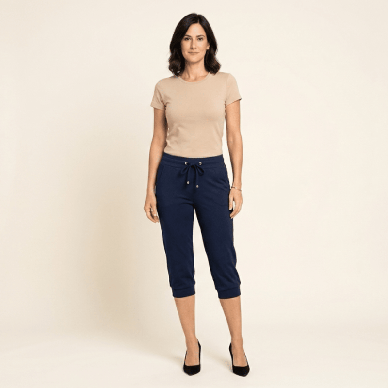 Tamara – Pantalones capri con cordón en la cintura