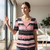 Carlota - Camiseta henley estampada de estilo casual