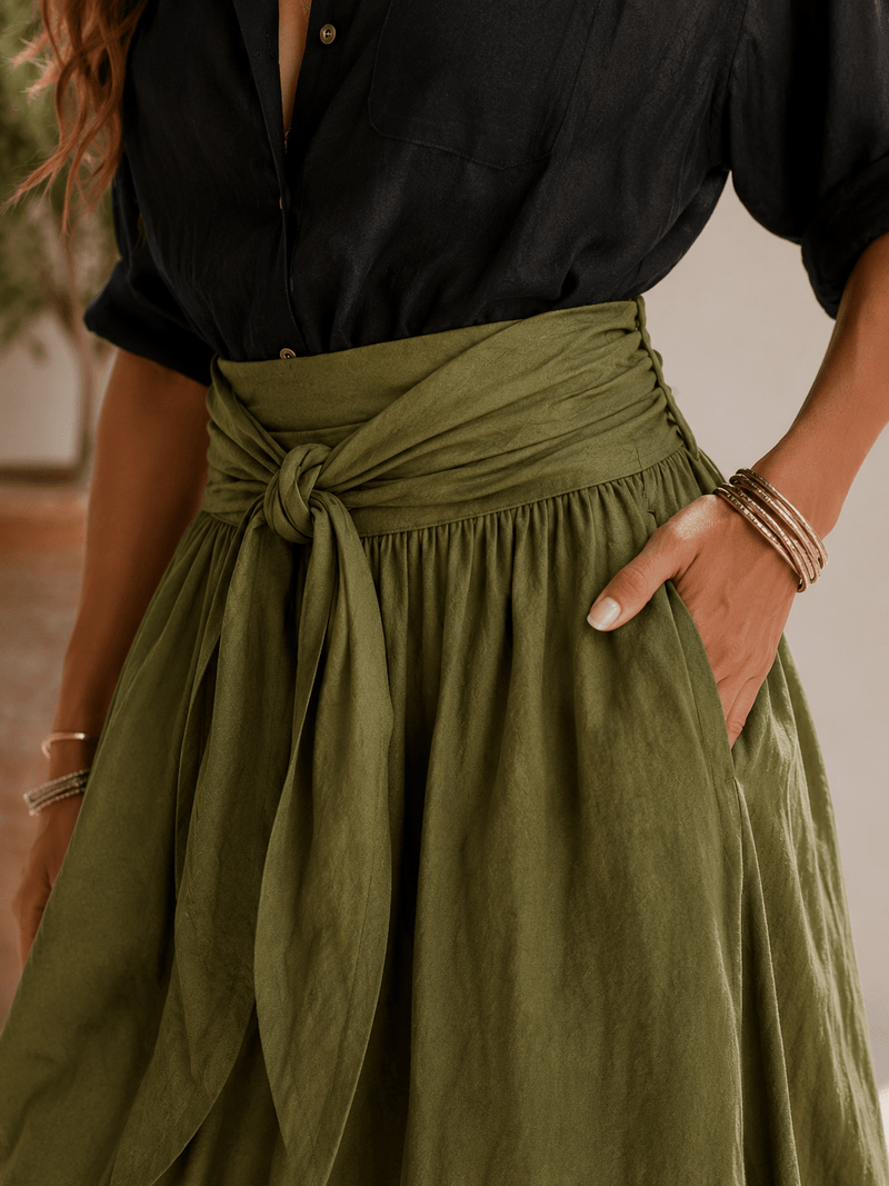 Palermo Set | Flowing Shirt & Tie-Waist Maxi Skirt