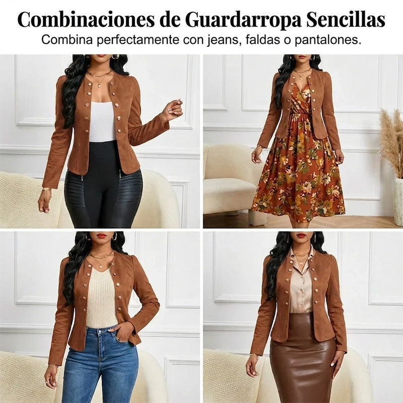 Sara - Chaqueta de mujer de imitación de ante