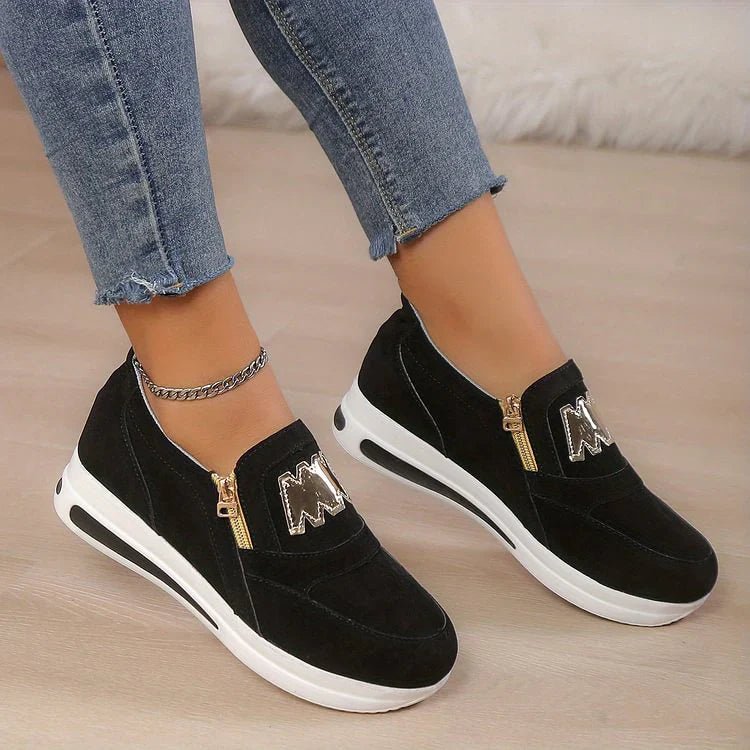Alicia - Zapatillas cómodas con cremallera
