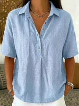 Teresa - Blusa con cuello y detalle de botones